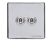 M Marcus Electrical Studio 20 AMP 2 Gang 2 Way Dolly Switch, Polished Chrome (Trimless) - Y02.2410.PC