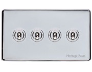 M Marcus Electrical Studio 20 AMP 4 Gang 2 Way Dolly Switch, Polished Chrome (Trimless) - Y02.2430.PC
