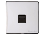 M Marcus Electrical Studio 1 Gang Tel & Data Sockets (Master OR Secondary Line), Polished Chrome - Y02.266