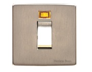 M Marcus Electrical Studio 45 Amp Cooker Switch With Neon, Single Plate, Satin Nickel (Trimless) - Y05.263.SN