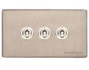 M Marcus Electrical Studio 20 AMP 3 Gang 2 Way Dolly Switch, Satin Nickel (Trimless) - Y05.2420.SN