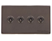 M Marcus Electrical Studio 20 AMP 4 Gang 2 Way Dolly Switch, Polished Bronze (Trimless) - Y07.2430.BZ