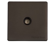 M Marcus Electrical Studio 1 Gang TV/Coaxial Sockets (Non-Isolated OR Isolated), Matt Bronze - Y09.221.BK