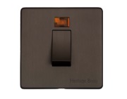 M Marcus Electrical Studio 45 Amp Cooker Switch With Neon, Single Plate, Matt Bronze (Trimless) - Y09.263.DBZ