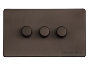 M Marcus Electrical Studio 3 Gang Trailing Edge Dimmer Switch, Matt Bronze (Trimless) - Y09.280.TED