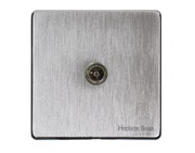 M Marcus Electrical Studio 1 Gang TV/Coaxial Sockets (Non-Isolated OR Isolated), Satin Chrome - Y33.221