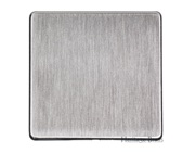 M Marcus Electrical Studio Single Blank Plate, Satin Chrome - Y33.231