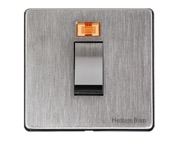 M Marcus Electrical Studio 45 Amp Cooker Switch With Neon, Single Plate, Satin Chrome (Trimless) - Y33.263.SC