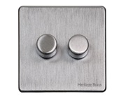 M Marcus Electrical Studio 2 Gang Trailing Edge Dimmer Switch, Satin Chrome (Trimless) - Y33.270.TED