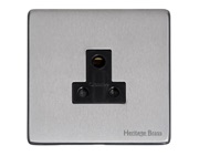 M Marcus Electrical Studio 5 Amp 3 Round Pin Socket, Satin Chrome (Black OR White Trim) - Y33.282