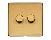 M Marcus Electrical Studio 2 Gang Trailing Edge Dimmer Switch, Satin Brass (Trimless) - Y44.270.TED