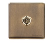 M Marcus Electrical Studio 20 AMP 1 Gang 2 Way Dolly Switch, Antique Brass (Trimless) - Y91.2400.AB