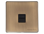 M Marcus Electrical Studio 1 Gang Tel & Data Sockets (Master OR Secondary Line), Antique Brass - Y91.266