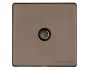 M Marcus Electrical Studio 1 Gang TV/Coaxial Sockets (Non-Isolated OR Isolated), Aged Pewter - YAP.221.BK