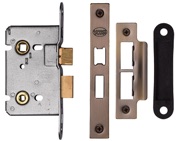 Heritage Brass 2.5 Inch Or 3 Inch Bathroom Locks (Bolt Through), Antique Brass - YKABL-AT