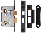 Heritage Brass 2.5 Inch Or 3 Inch Bathroom Locks (Bolt Through), Black - YKABL-BLK