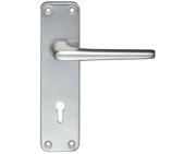 Zoo Hardware Contract Lever On Backplate, Satin Aluminium - ZCA21SA (sold in pairs)