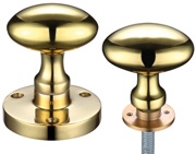 Zoo Hardware Contract Oval Rim Door Knobs, Polished Brass - ZCB34R (sold in pairs)