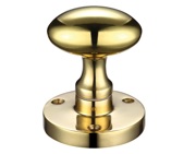 Zoo Hardware Contract Oval Mortice Door Knobs, Polished Brass - ZCB34 (sold in pairs)