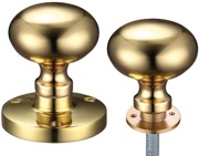 Zoo Hardware Contract Mushroom Rim Door Knobs, Polished Brass - ZCB35R (sold in pairs)