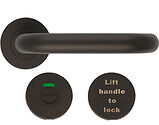 Zoo Hardware ZCS Architectural RTD Lever On Round Rose, Powder Coated Black - ZCS030LL-PCB (sold in pairs)