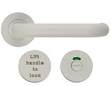Zoo Hardware ZCS Architectural RTD Lift To Lock DIN Lever On Round Rose, Powder Coated White - ZCS030LL-PCW (sold in pairs)