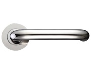 Zoo Hardware ZCS Architectural RTD Lever On Round Rose, Polished Stainless Steel - ZCS030PS (sold in pairs)