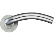 Zoo Hardware ZCS Architectural Arched Lever On Round Rose, Satin Stainless Steel - ZCS040SS (sold in pairs)
