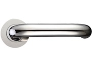 Zoo Hardware ZCS Architectural RTD Lever On Round Rose, Polished Stainless Steel - ZCS080PS (sold in pairs)