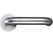 Zoo Hardware ZCS Architectural RTD Lever On Round Rose, Satin Stainless Steel - ZCS080SS (sold in pairs)