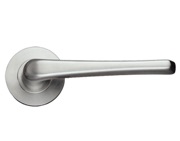 Zoo Hardware ZCS Architectural Atlas Lever On Round Rose, Satin Stainless Steel - ZCS160SS (sold in pairs)