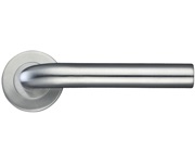 Zoo Hardware ZCS2 Radius Lever On Round Rose, Satin Stainless Steel - ZCS020SS (sold in pairs)