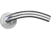 Zoo Hardware ZCS2 Contract Arched Lever On Round Rose, Satin Stainless Steel - ZCS2040SS (sold in pairs)