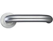 Zoo Hardware ZCS2 Contract RTD Lever On Round Rose, Satin Stainless Steel - ZCS2080SS (sold in pairs)