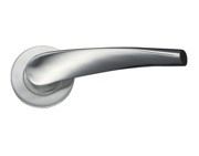 Zoo Hardware ZCS2 Contract Curved Lever On Round Rose, Satin Stainless Steel - ZCS2140SS (sold in pairs)