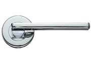 Zoo Hardware Stanza Leon Contract Lever On Round Rose, Polished Chrome - ZCZ010CP (sold in pairs)