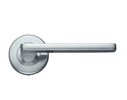 Zoo Hardware Stanza Leon Contract Lever On Round Rose, Satin Chrome - ZCZ010SC (sold in pairs)