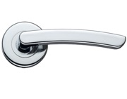 Zoo Hardware Stanza Santiago Contract Lever On Round Rose, Polished Chrome - ZCZ020CP (sold in pairs)