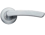 Zoo Hardware Stanza Santiago Contract Lever On Round Rose, Satin Chrome - ZCZ020SC (sold in pairs)