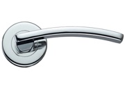 Zoo Hardware Stanza Toledo Contract Lever On Round Rose, Polished Chrome - ZCZ030CP (sold in pairs)