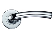 Zoo Hardware Stanza Seville Contract Lever On Round Rose, Polished Chrome - ZCZ050CP (sold in pairs)