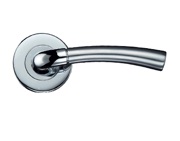 Zoo Hardware Stanza Girona Contract Lever On Round Rose, Dual Finish Satin Chrome & Polished Chrome - ZCZ060SCCP (sold in pairs)