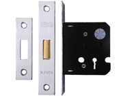 Zoo Hardware 3 Lever Contract Dead Lock (64mm OR 76mm), Nickel Plate - ZDC364NP