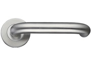 Zoo Hardware ZCS RTD Lever On Round Rose, Satin Stainless Steel - ZG4S030 (sold in pairs)