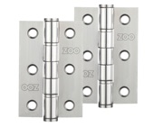 Zoo Hardware 3 Inch Grade 201 Washered Hinge, Polished Stainless Steel - ZHSSW232P (sold in pairs)