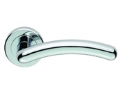 Carlisle Brass Serozzetta Noxia Door Handles On Round Rose, Polished Chrome - ZIN3003PC (sold in pairs)
