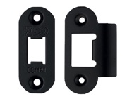 Zoo Hardware Radius Edge Face Plate And Strike Plate Accessory Pack, Powder Coated Black - ZLAP01RFB