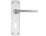 Zoo Hardware Stanza Leon Contract Range Door Handles On Backplate, Aluminium Satin Chrome - ZPA011-SC (sold in pairs)