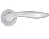 Zoo Hardware Stanza Cadiz Contract Range Lever On Round Rose, Satin Chrome - ZPA060-SC (sold in pairs)
