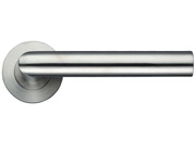 Zoo Hardware ZPS Mitred Lever On Round Rose, Satin Stainless Steel - ZPS010SS (sold in pairs)